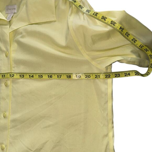 Chico’s Button Up Tunic Sunshine Yellow Sz L (Chico Sz 2) - Picture 7 of 9